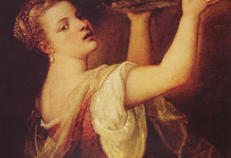 Tiziano Vecellio: Salomè, cm. 87 x 80, Prado, Madrid.